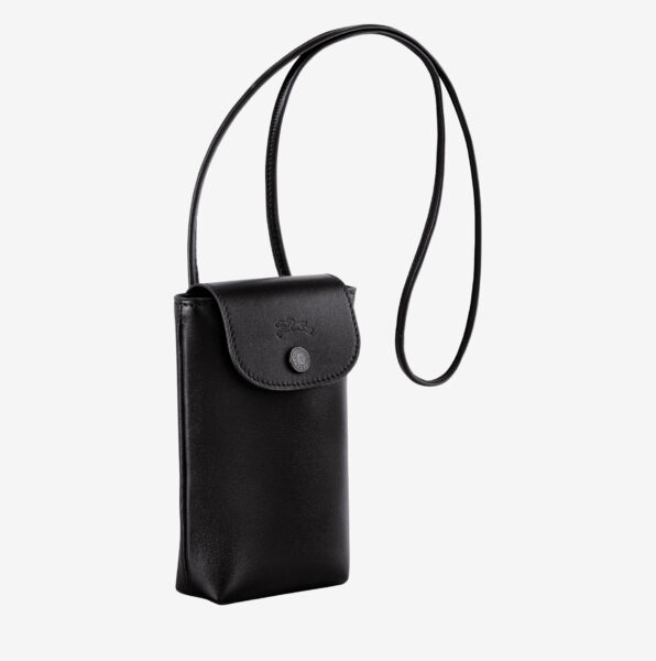 LE PLIAGE XTRA FUNDA DE TELÉFONO CON CORDÓN DE PIEL NEGRO