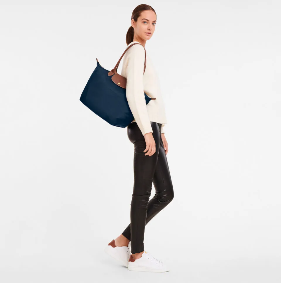 Bolso de hombro Longchamp Le Pliage Original L azul marino - Imagen 4