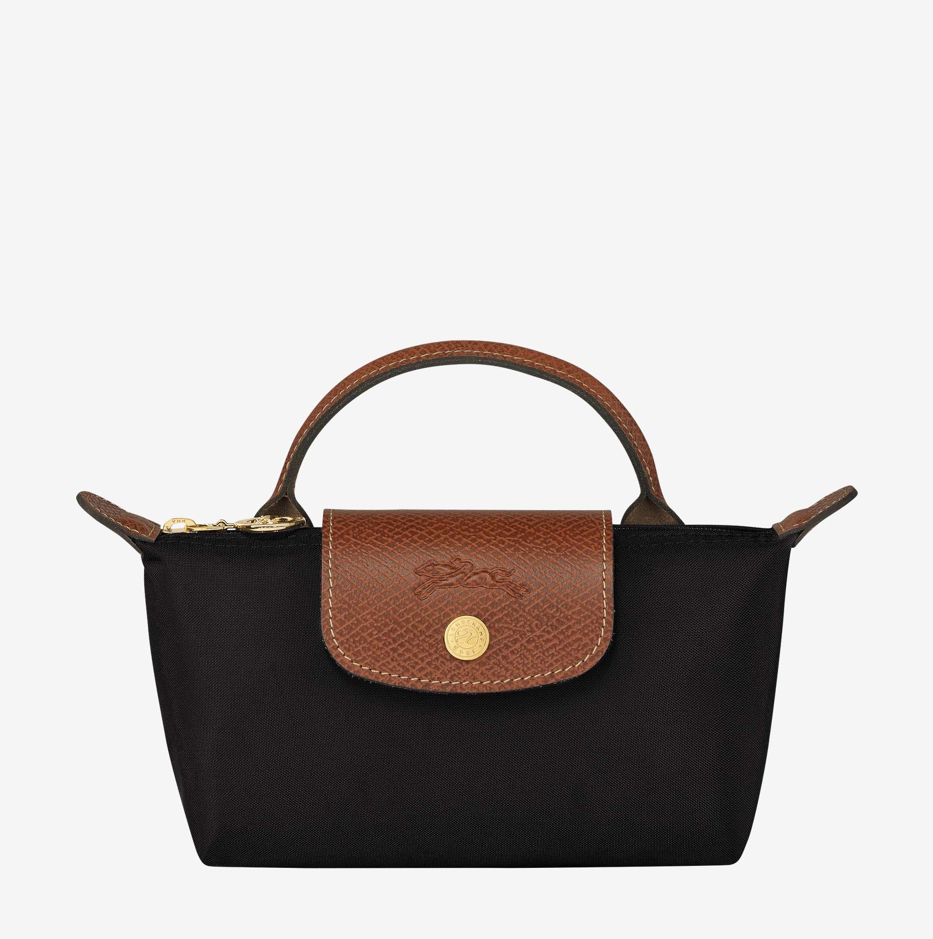 Bolso Longchamp Le Pliage negro y marron