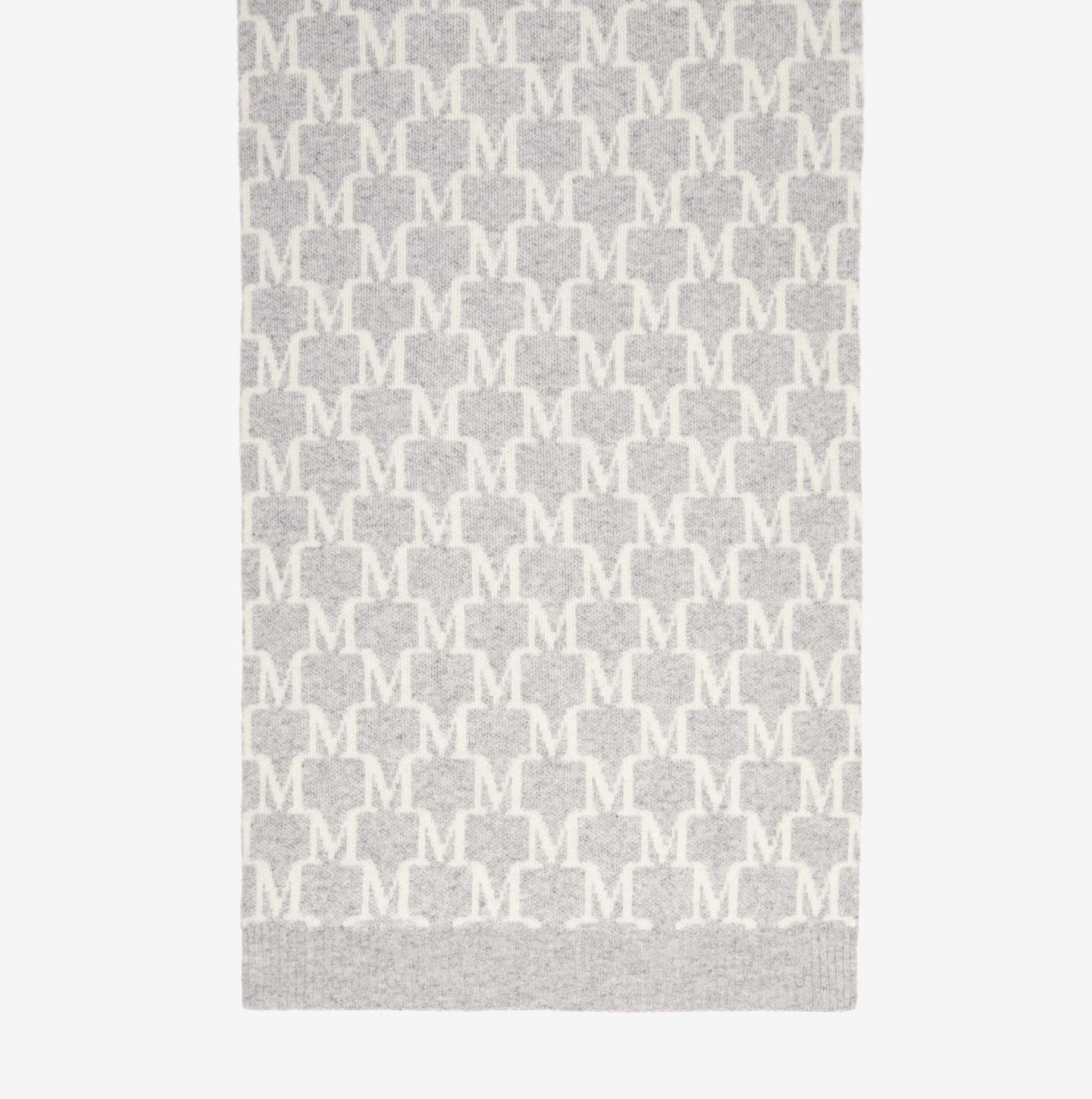 Bufanda Max Mara orli cashmere con logo gris_01