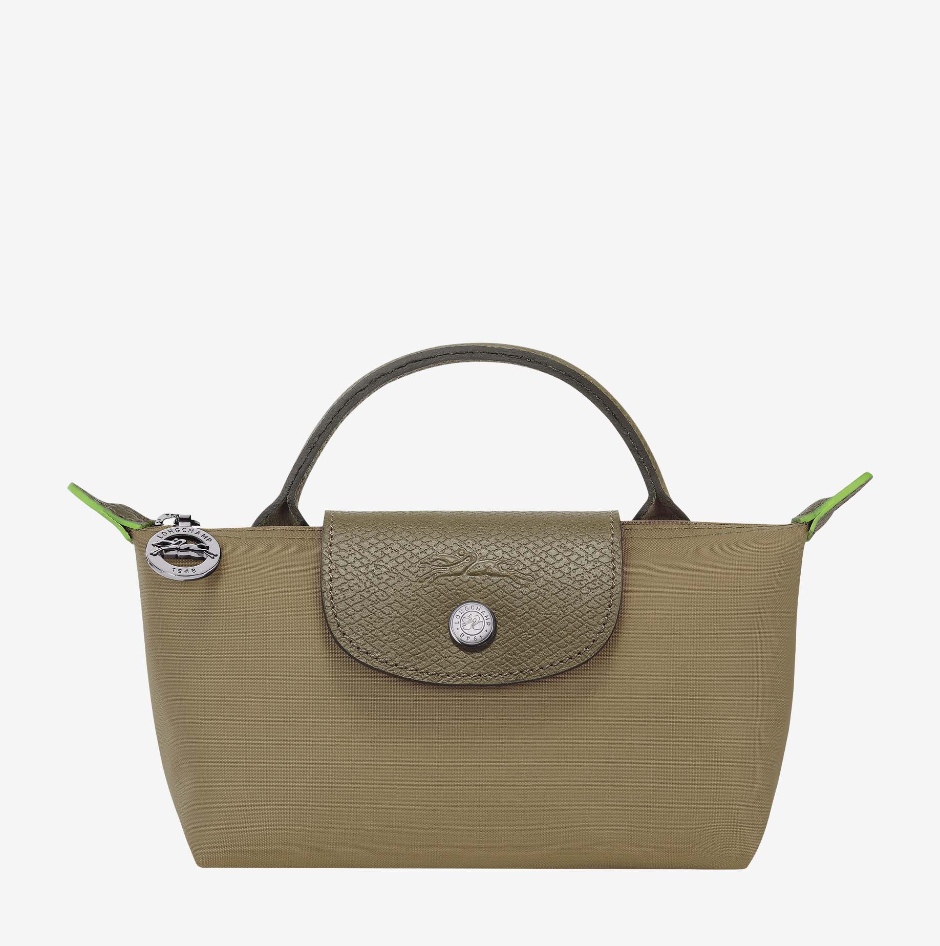 Bolso Longchamp Le Pliage Green pequeño con asa alcachofa_01