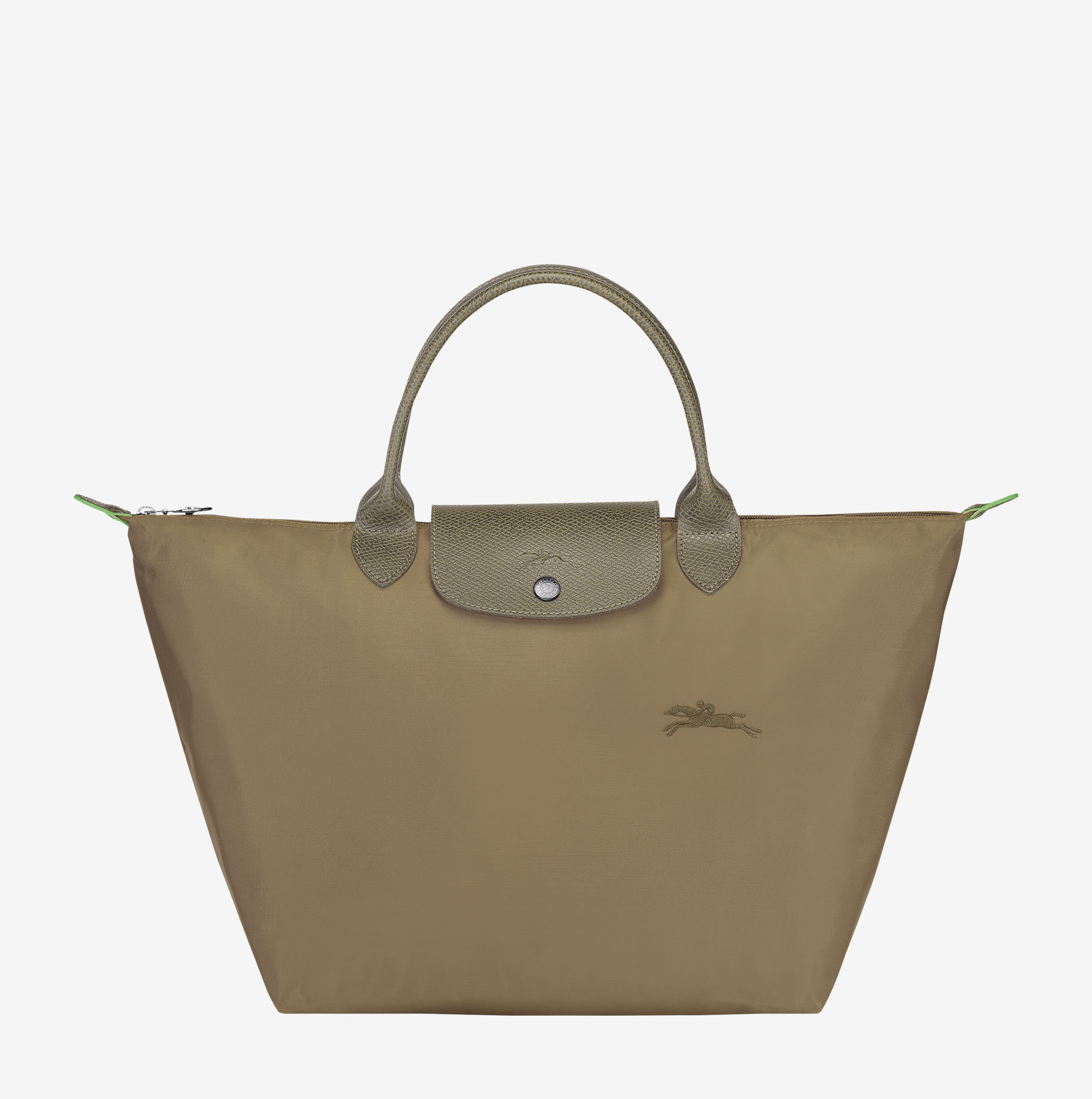 Bolso Longchamp Le Pliage Green con asa superior M alcachofa_01