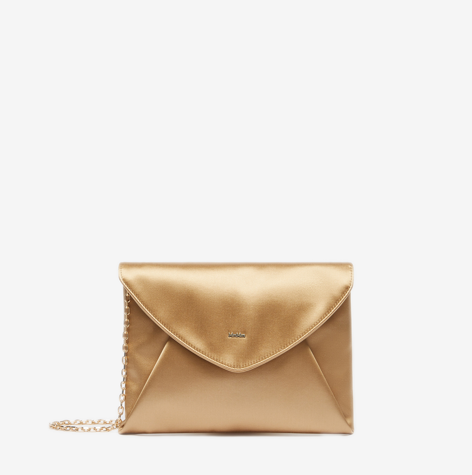 Bolso de mano Max Mara Envelope satén bronce 1