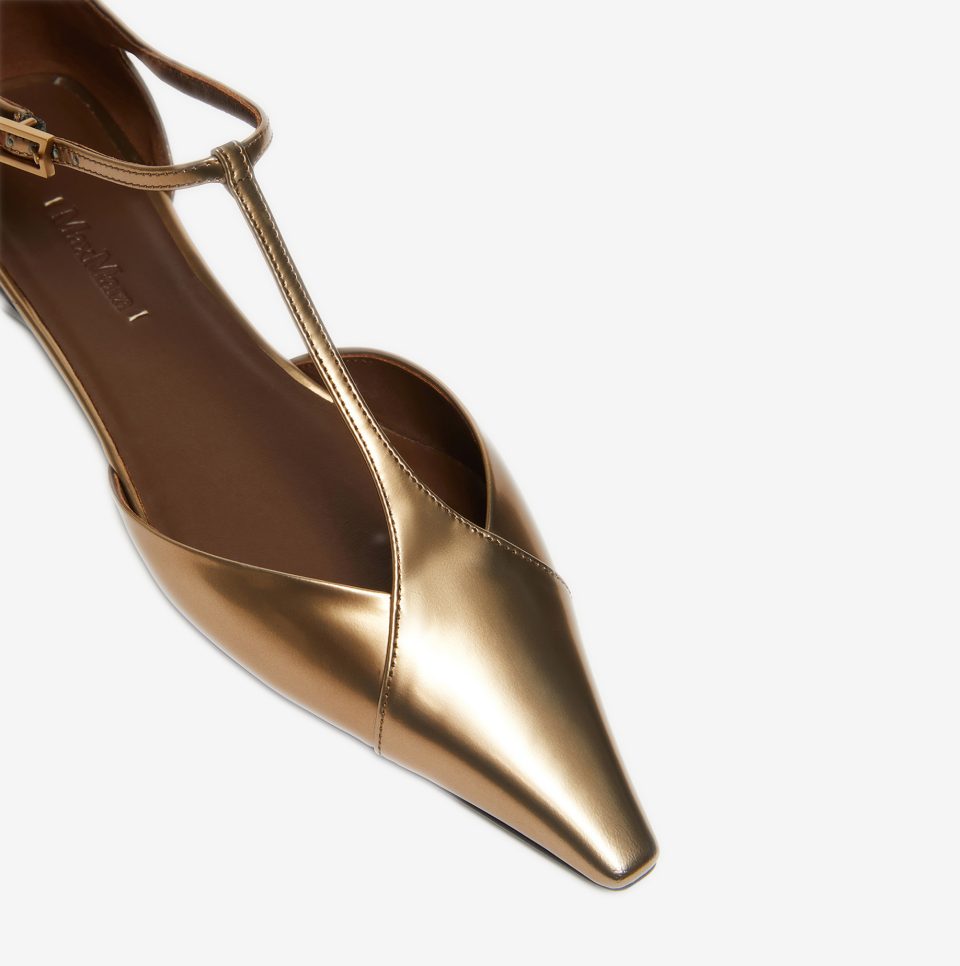 Bailarina Max Mara piel laminada bronce 3