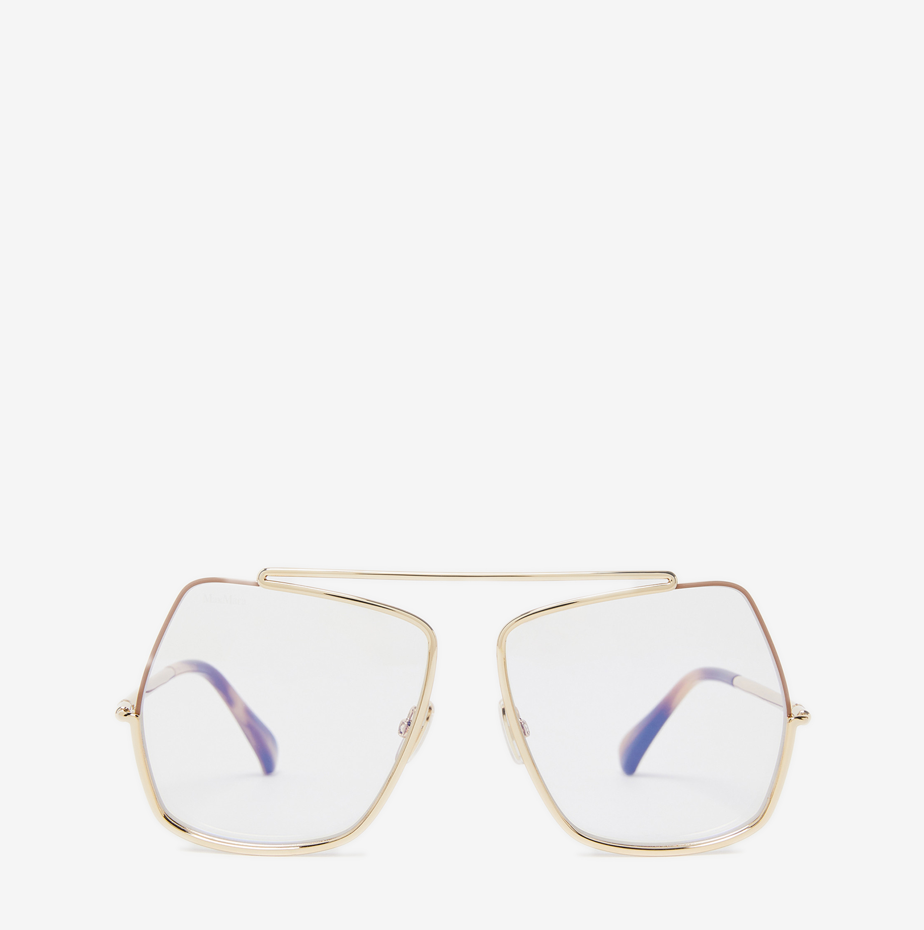 Gafas de vista Max Mara Elsav metal oro camello 1