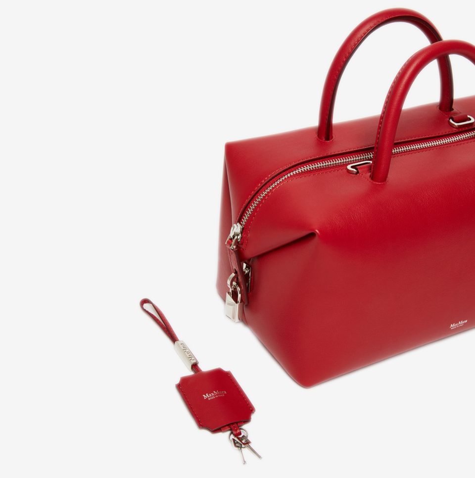 Bolso bauletto Max Mara de piel natural rojo - Imagen 3