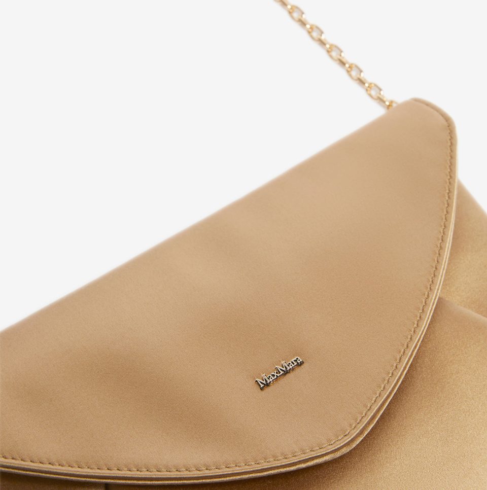 Bolso de mano Max Mara Envelope satén bronce 4