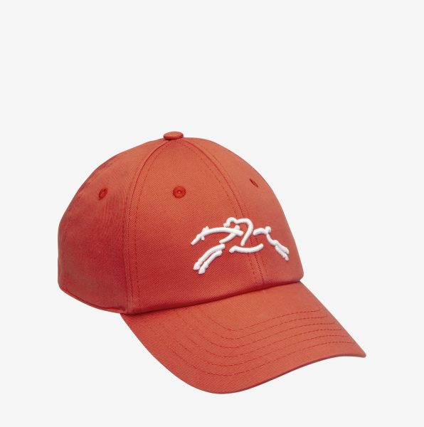 Gorra Longchamp color liso tomate