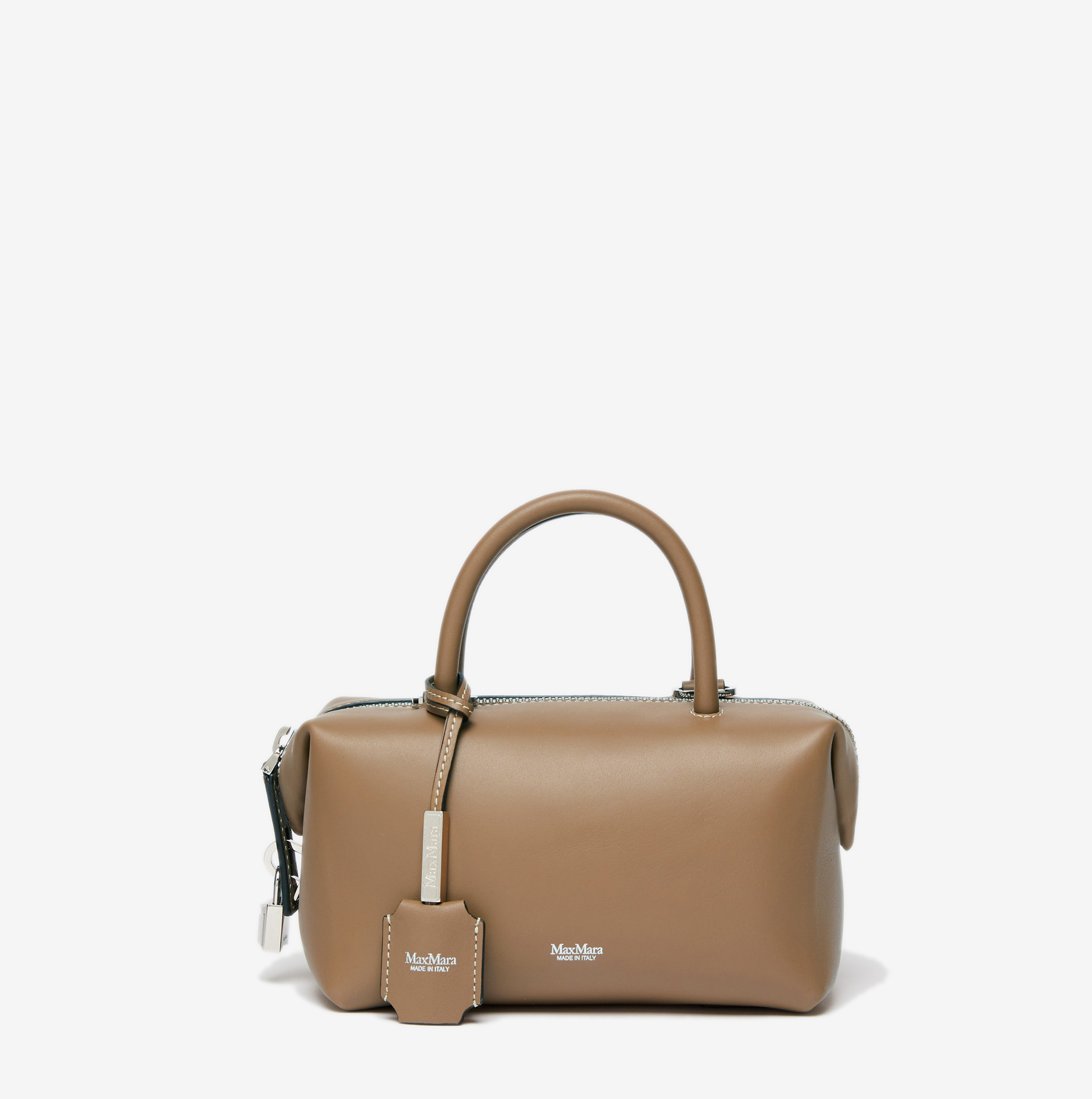 Bolso bauletto pequeño Max Mara de piel natural fango 1