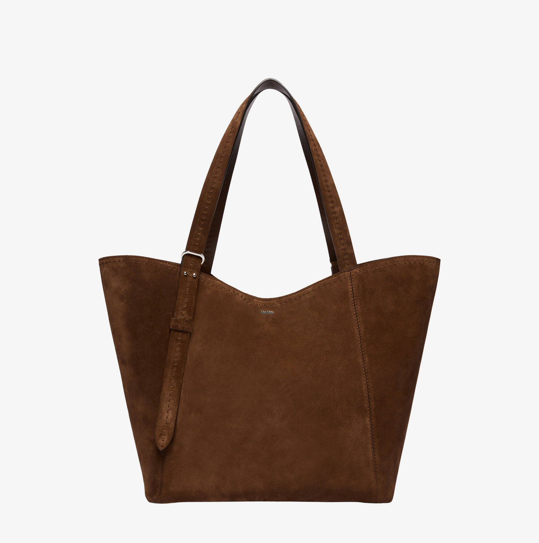 Bolso de hombro Max Mara Archetipo de serraje marrón oscuro 1