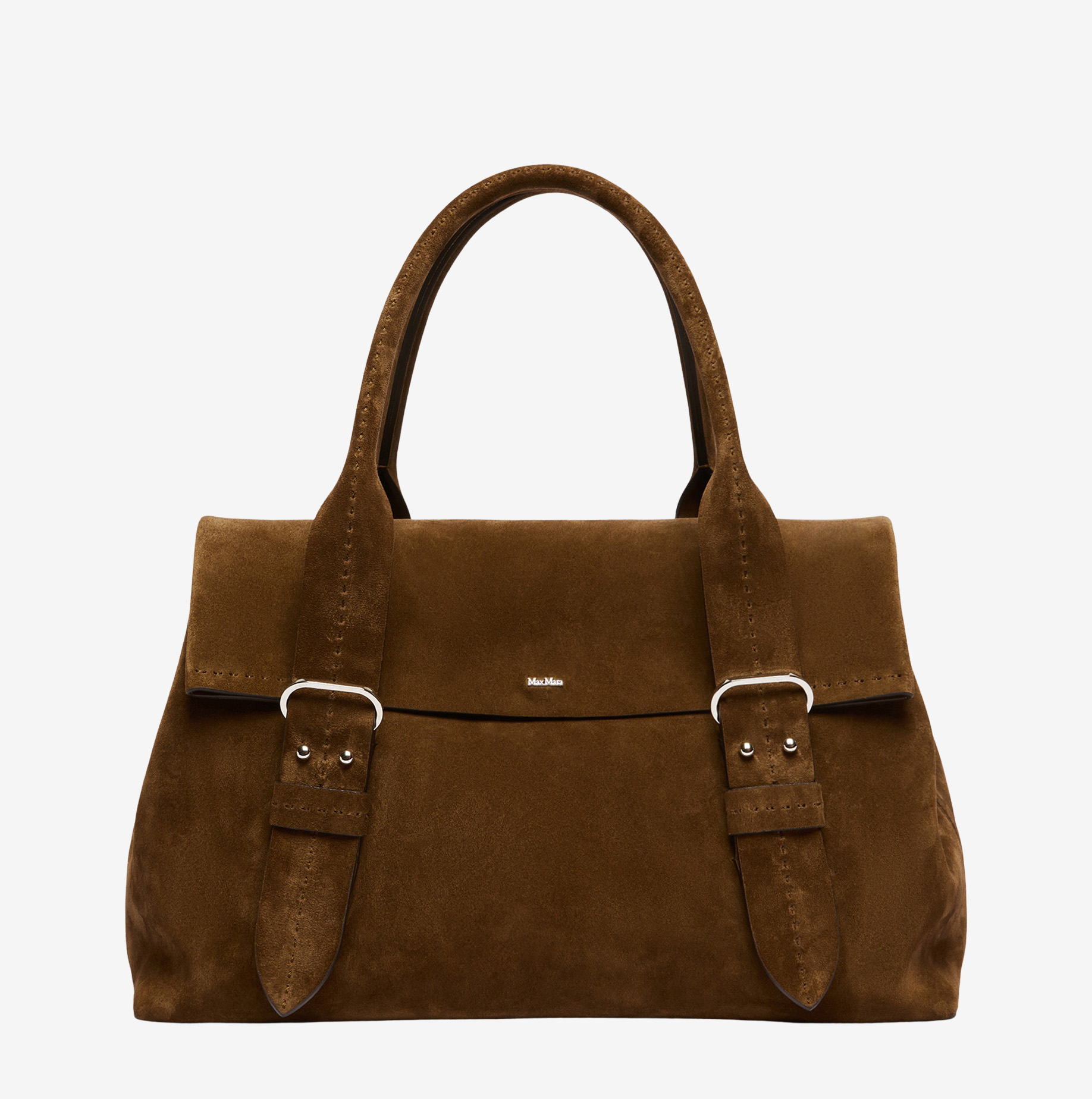 Bolso de mano Max Mara Archetipo de serraje marrón oscuro 1
