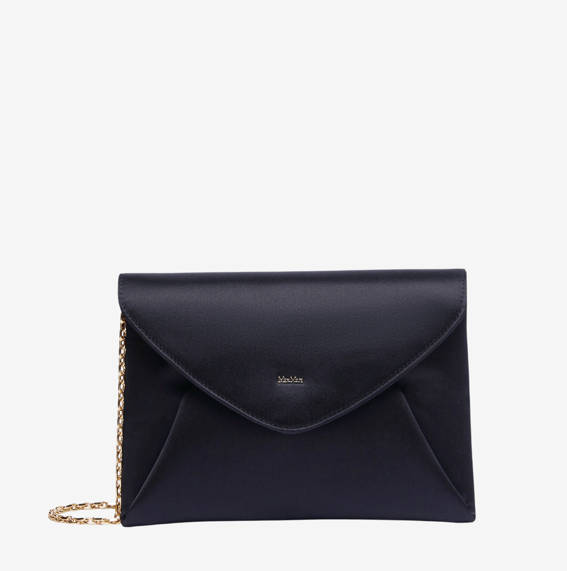 Bolso de mano Max Mara Envelope satén y seda azul 1