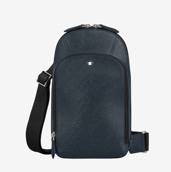 Bandolera Montblanc Sartorial Sling azul tweed 1