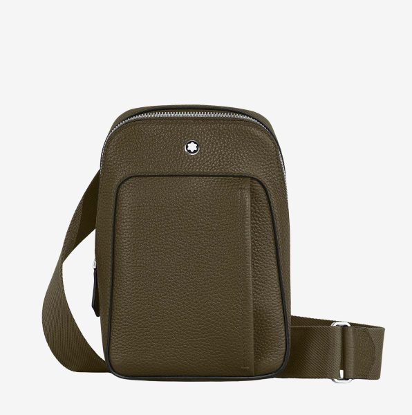 Bolso Montblanc de piel granulada On-Body caqui 1