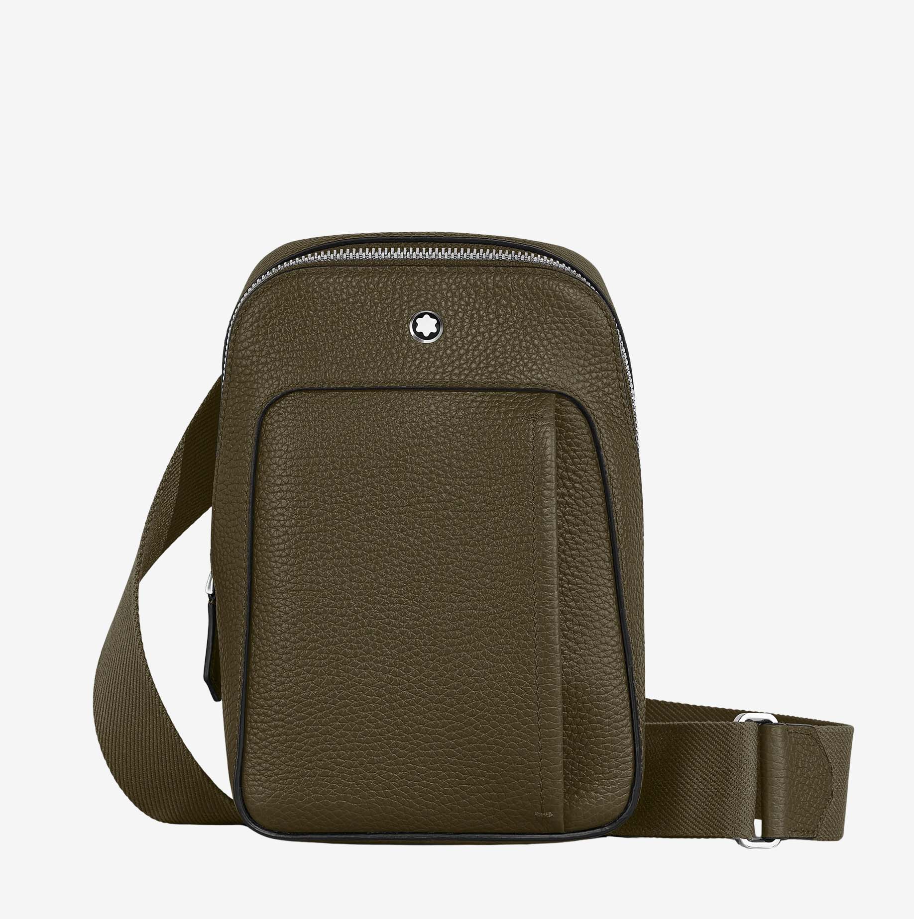 Bolso Montblanc de piel granulada On-Body caqui 1