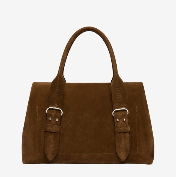 Bolso de mano Max Mara Archetipo de serraje marrón oscuro 2
