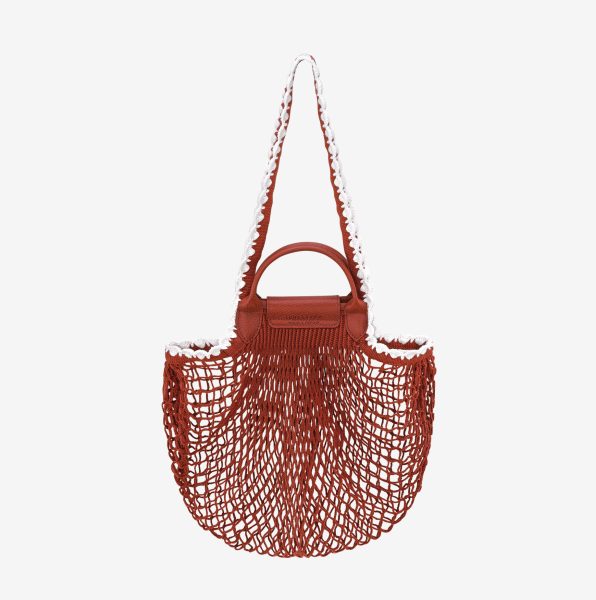 Bolso de malla Longchamp Le Pliage Collection L terracotta 2