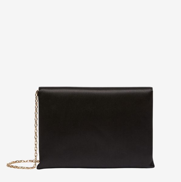 Bolso de mano Max Mara Envelope satén y seda negro 2