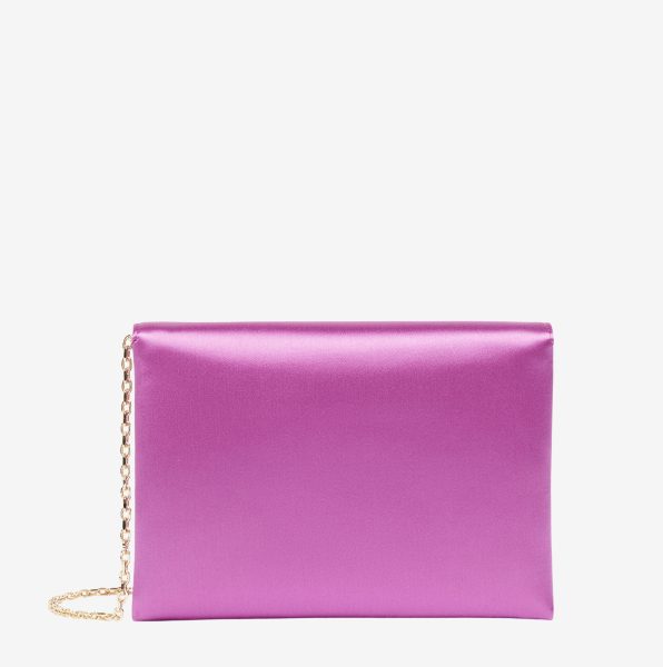 Bolso de mano Max Mara Envelope satén y seda fucsia 2