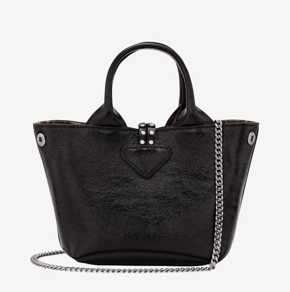 Bolso con asa superior Longchamp Le Roseau XS negro 2