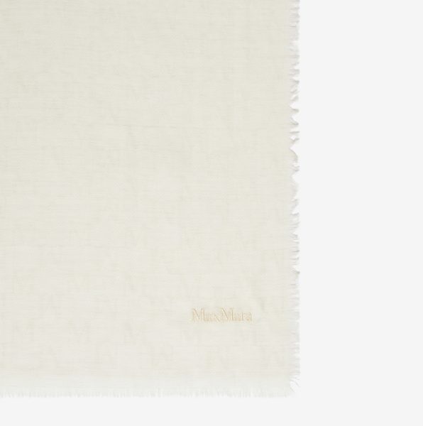 Estola Max Mara Magico Monogram blanco lana 3