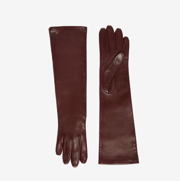 Guantes largos Max Mara Afidee de napa granates 1