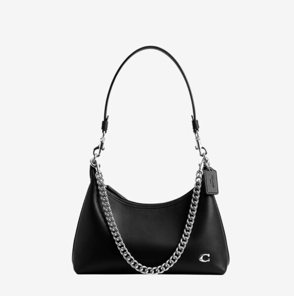 Bolso de hombro Coach Juliet 25 plata negro 1