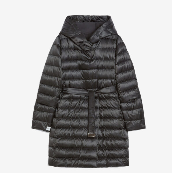 Anorak Max Mara The Cube Novef reversible de satén impermeable negro 1