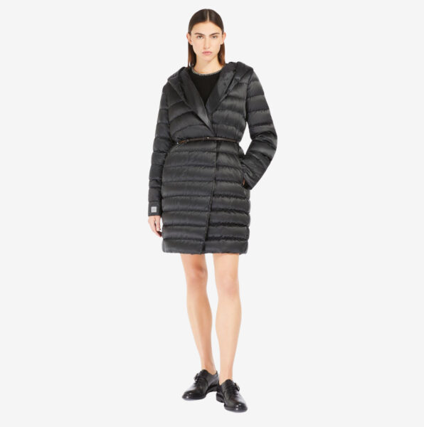 Anorak Max Mara The Cube Novef reversible de satén impermeable negro 2
